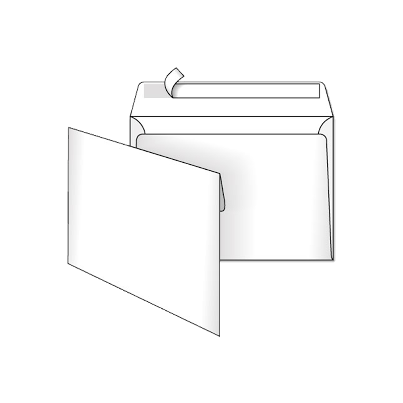 Конверт поштовий C6 (114x162 мм), СКЛ, 0+0 білий офсет 75 г/м², 1 шт.